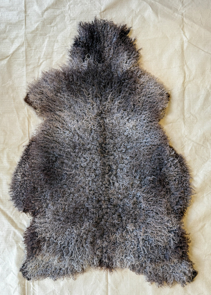 Unique Rare Gotland Sheepskin - Graphite & Silver 