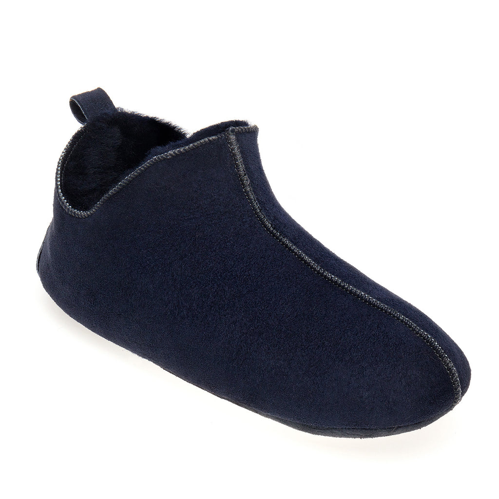 Womens Berit Sheepskin Slippers Yoga Shoe - Navy